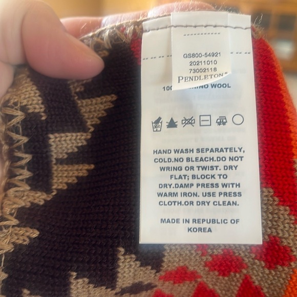 Pendleton Merino Wool Scarf and Hat Aztec New - Picture 5 of 6